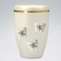 Preview: B2604 Creme Bio-Urne Schmetterlinge