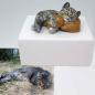 Preview: Katzenurne Katze auf Kissen mit Teelicht