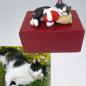 Preview: Katzenurne Katze auf Kissen mit Teelicht