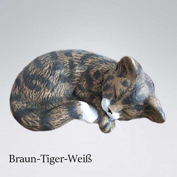 LK0118 Katzenurne Acryl Braun weiß