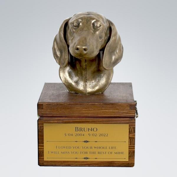Hundeurne mit Bronze