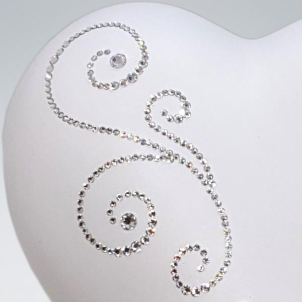 Tierurne Herz Acryl mit Swarovski-Kristall-Ornament
