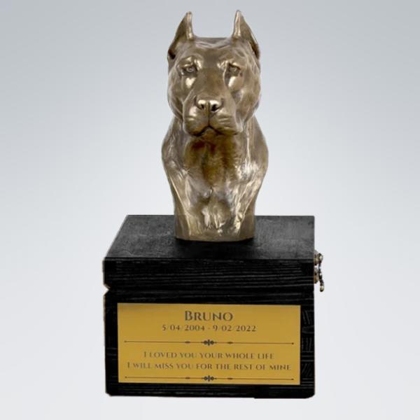 Hundeurne mit Bronze