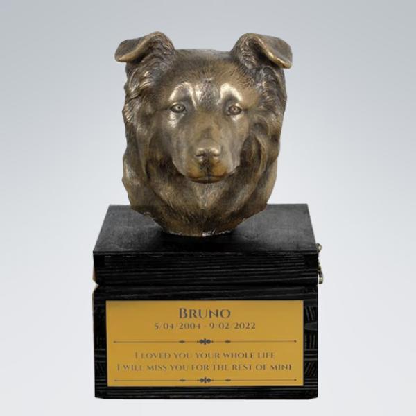 Hundeurne mit Bronze