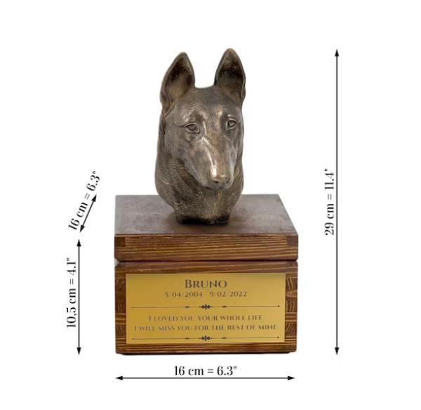 Holzurne mit Gravur Malinois - Mechelaar