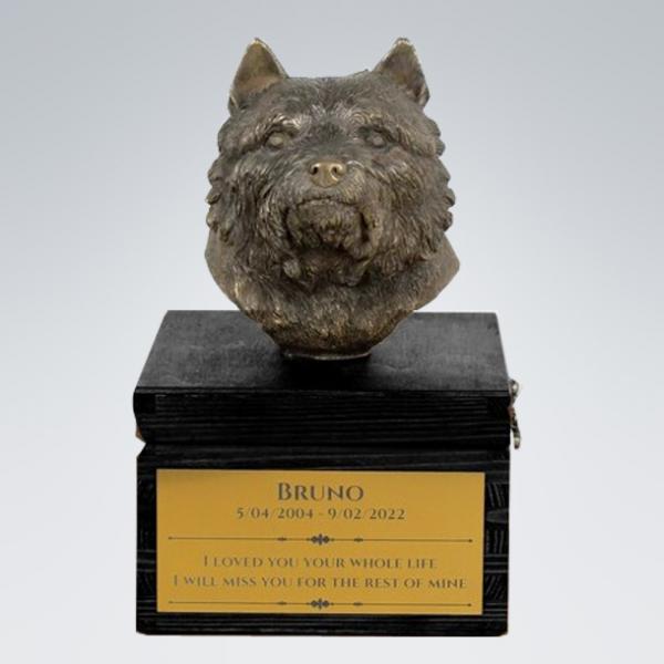 Hundeurne mit Bronze