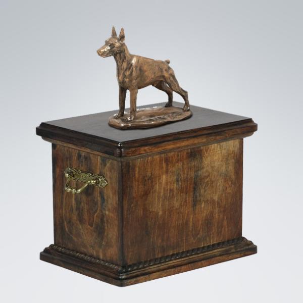 Hundeurne mit Bronze - Dobermann