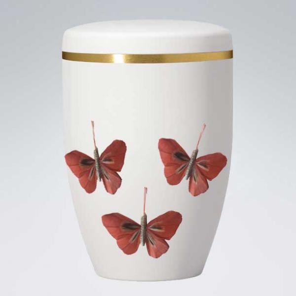 B2500 Weiss Bio-Urne Schmetterlinge