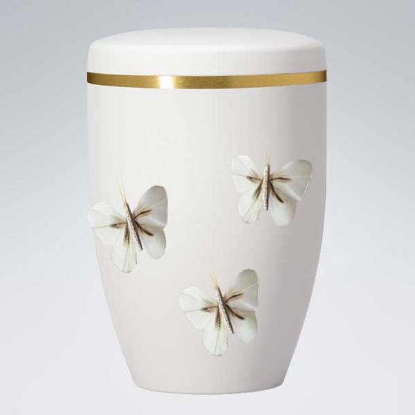 B2500 Weiss Bio-Urne Schmetterlinge