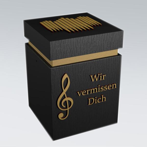 Musikurne Orgelpfeifen Schwarz-Gold