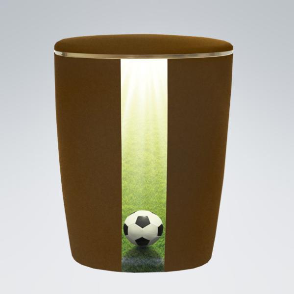 Urne Solid-Line Vertikal Fussball Cafébraun