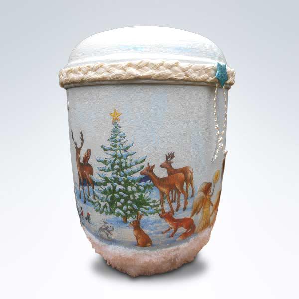 B1438 Bio-Urne Motiv Winterwald