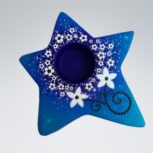 Stern Flowerstar - mit Teelicht