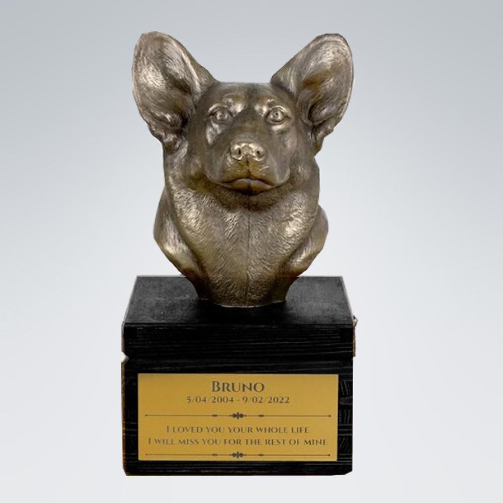 Hundeurne mit Bronze