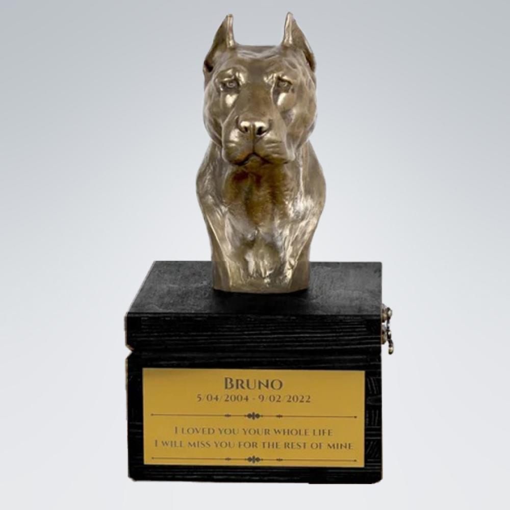 Hundeurne mit Bronze