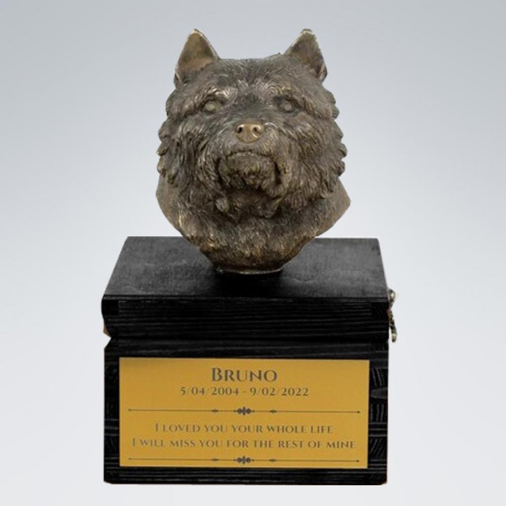 Hundeurne mit Bronze