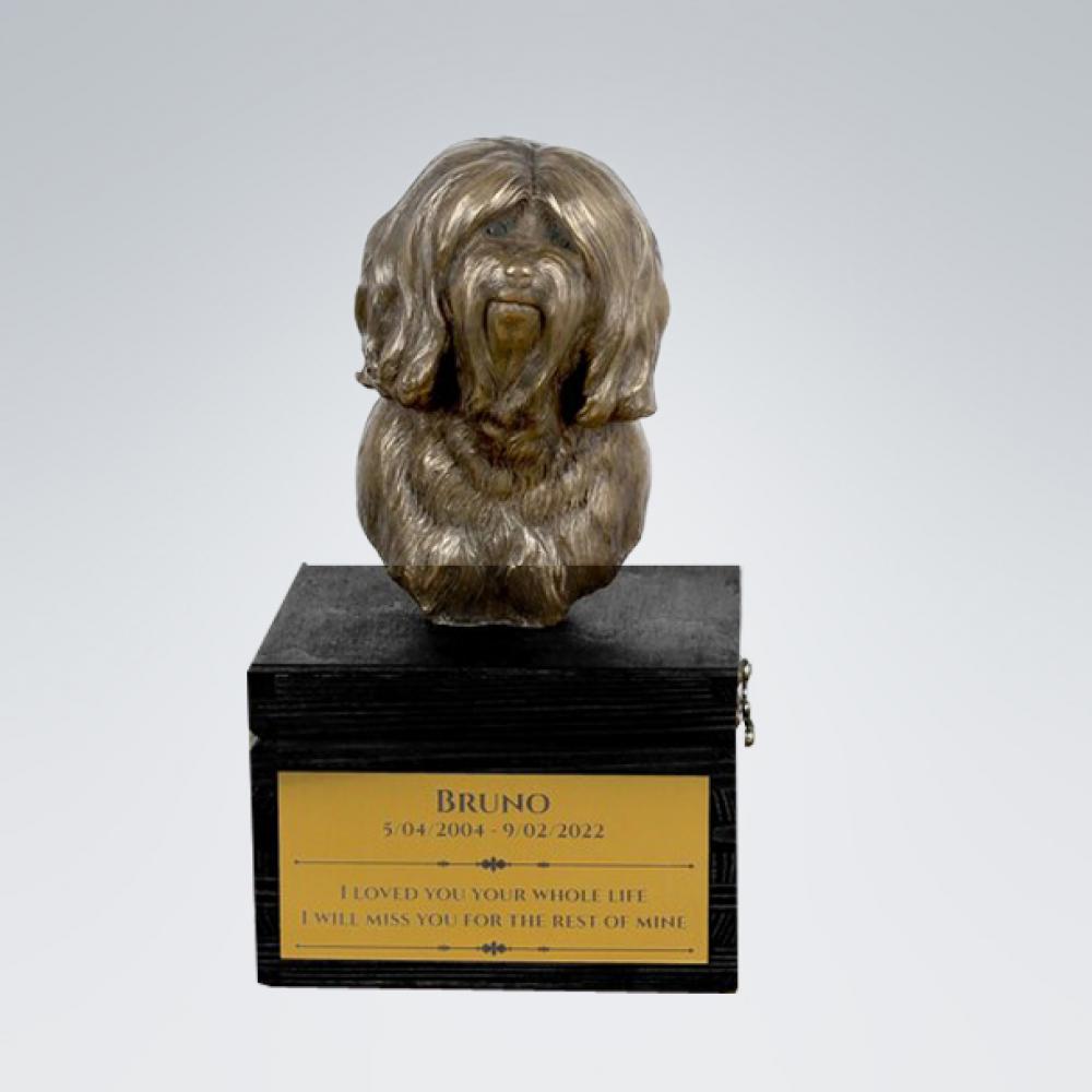 Hundeurne mit Bronze