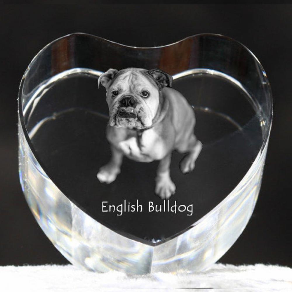 Kristall-Herz mit dem Bild Ihres Hundes