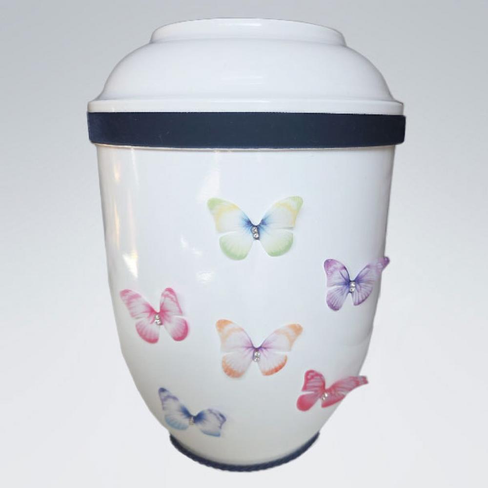 B2105 Bio-Urne bunte Schmetterlinge