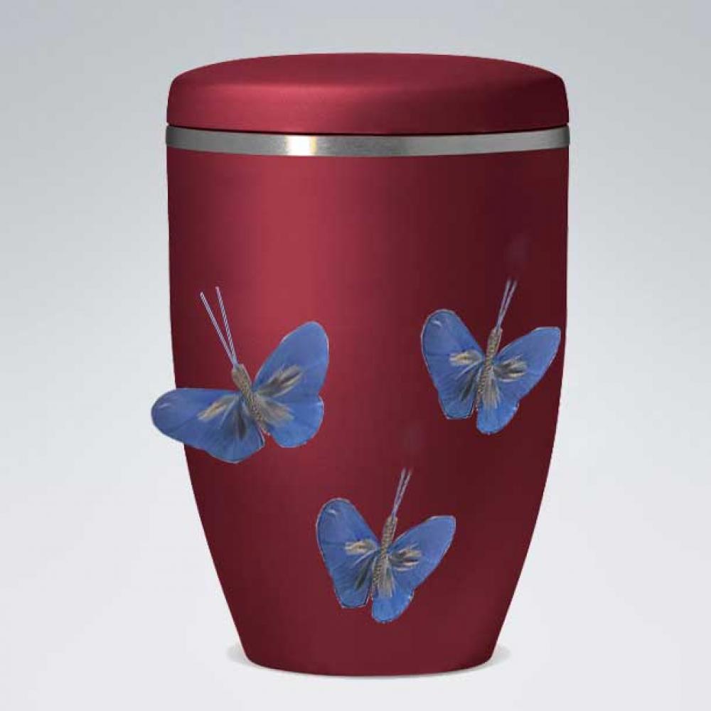 B2500 Rote Bio-Urne Schmetterlinge