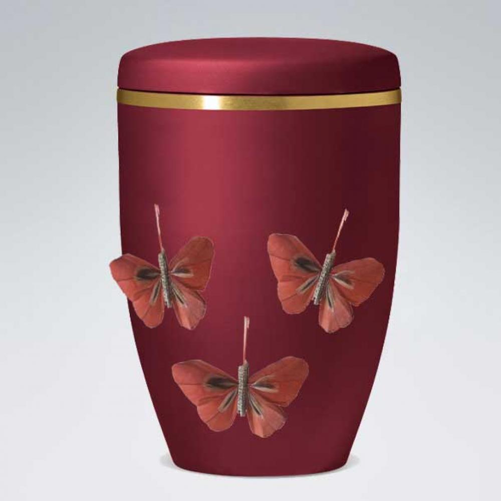 B2500 Rote Bio-Urne Schmetterlinge