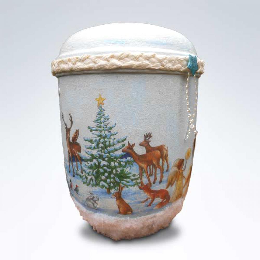 B1438 Bio-Urne Motiv Winterwald