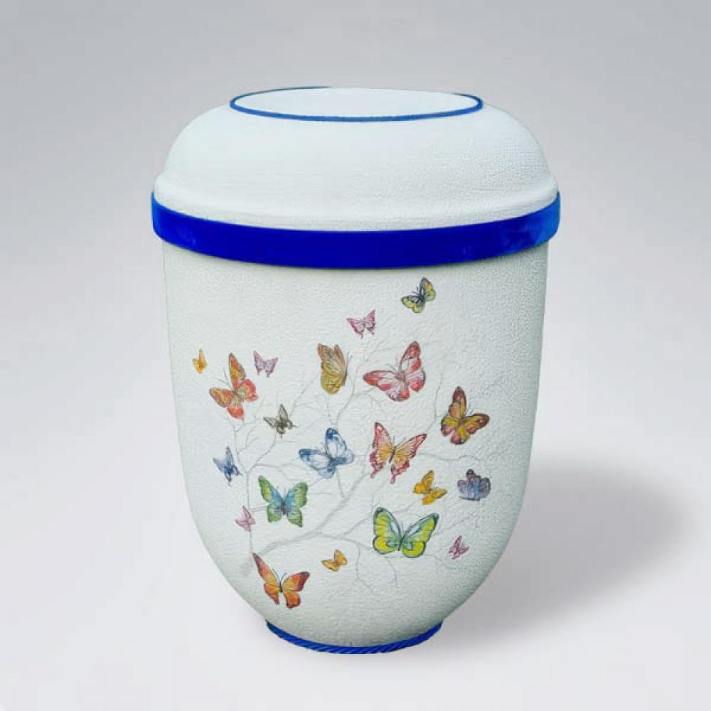 B2102 Bio-Urne viele bunte Schmetterlinge