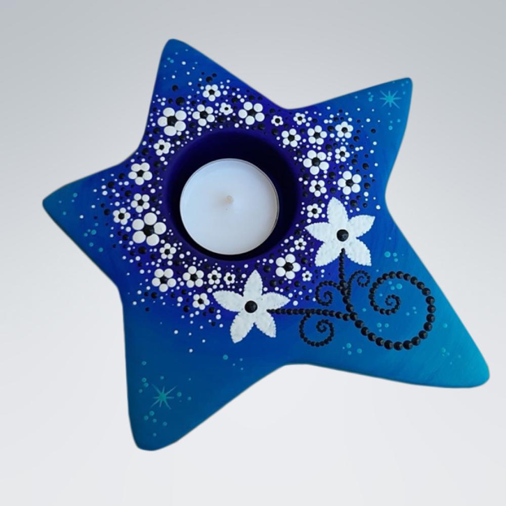 Stern Flowerstar - mit Teelicht
