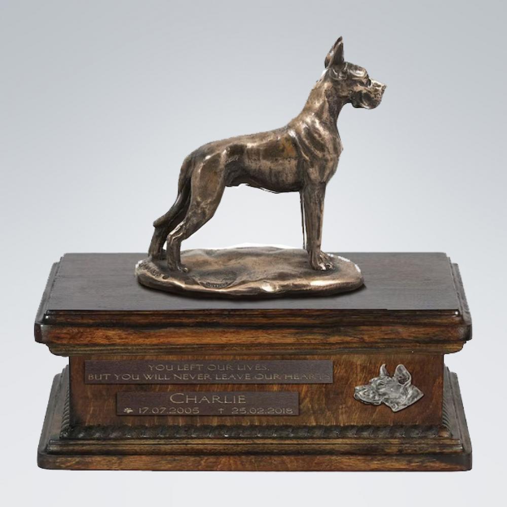 Hundeurne mit Bronze - Deutsche Dogge