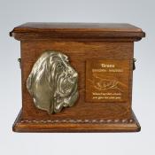Hundeurne mit Emblem und Gravur Basset