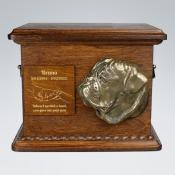 Hundeurne mit Emblem und Gravur Bullmastiff