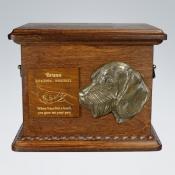 Hundeurne mit Emblem und Gravur Dackel