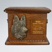 Hundeurne mit Emblem und Gravur Schäferhund