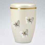 B2604 Creme Bio-Urne Schmetterlinge
