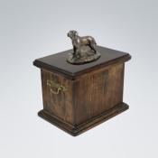 Hundeurne mit Bronze - Statue Retriever